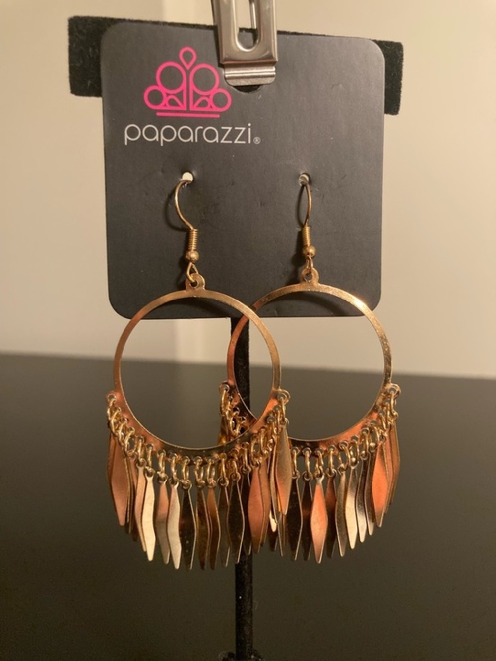 Paparazzi Gold and Rose Gold Hoop Fringe Earrings